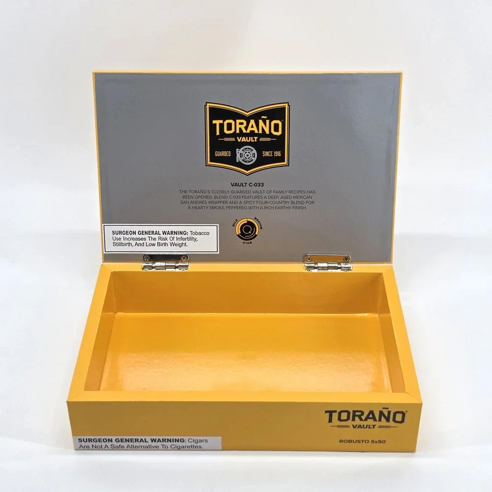 Torano Vault Cigar Box Vault C-033 Robusto Orange Yellow Empty